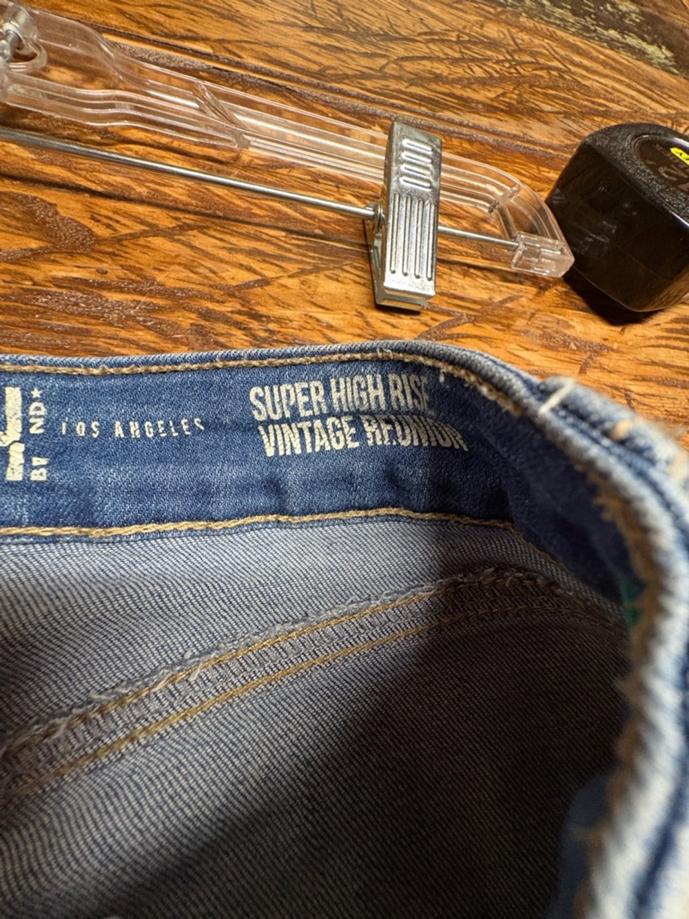 Rewash Super High Rise Vintage Reunion Blue Distressed Denim Jean Shorts Size 26 - Picture 11 of 11